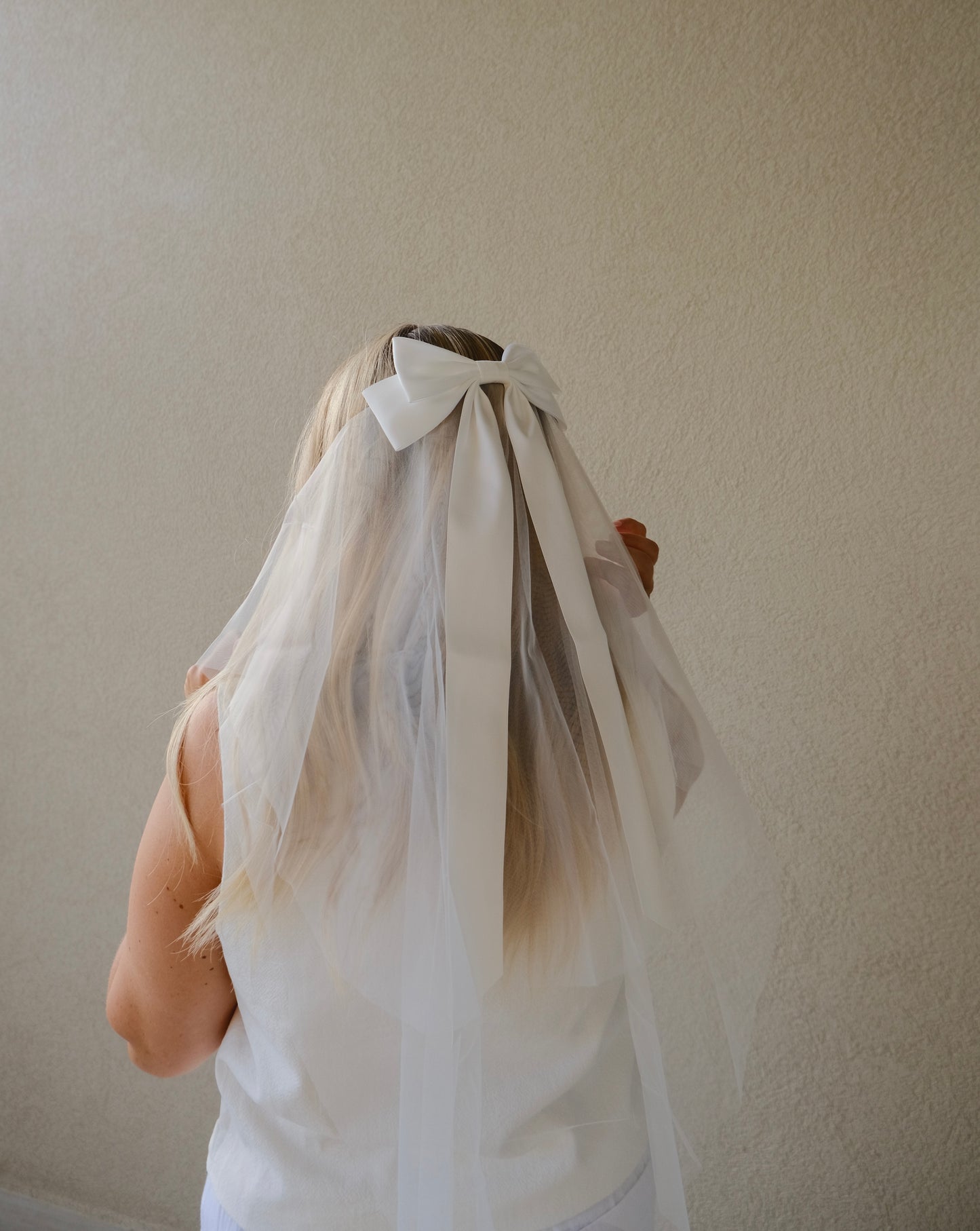 Plain Ribbon Bow Veil | Bridal Hen Party Veil