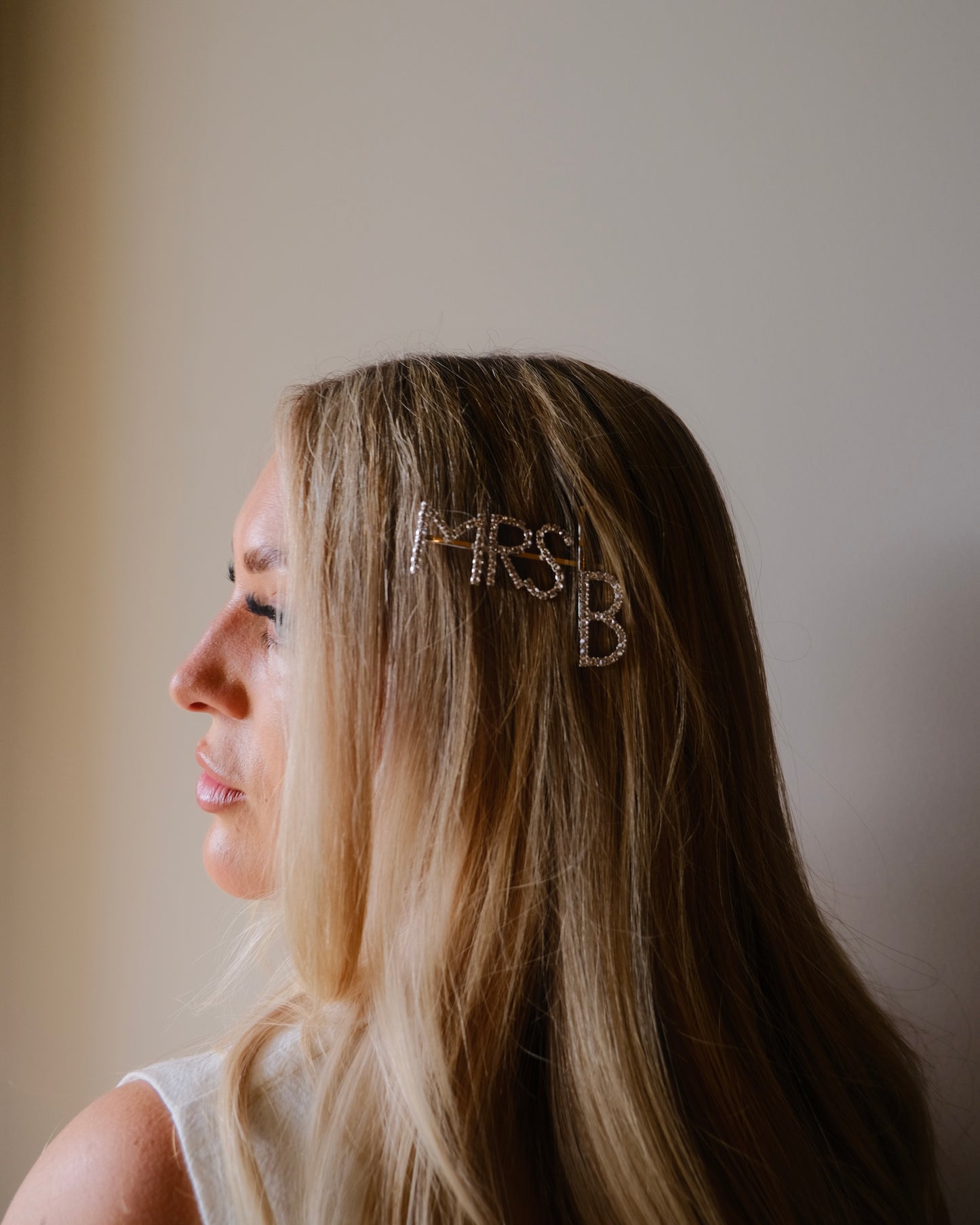 Personalised Initial Bridal Mrs Hair Slide | Hair Accessory