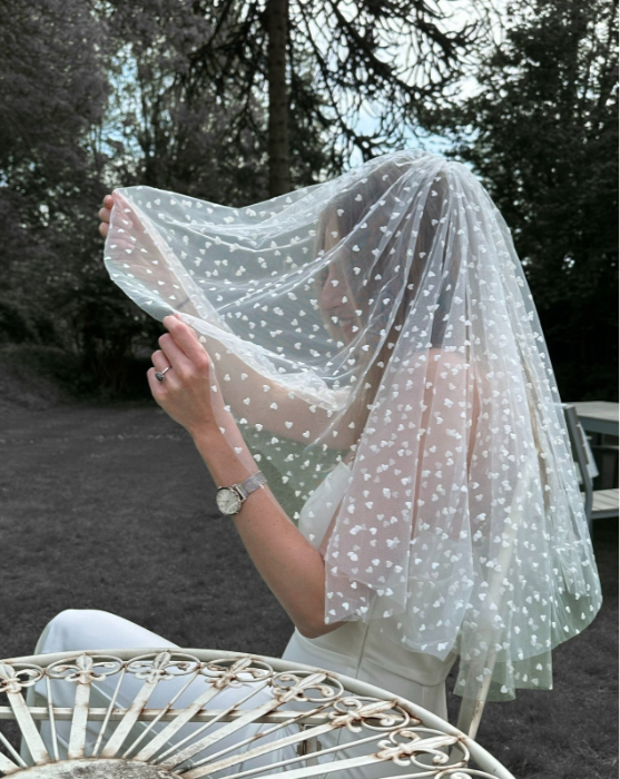 Mini Hearts Veil | Bridal Hen Party Veil