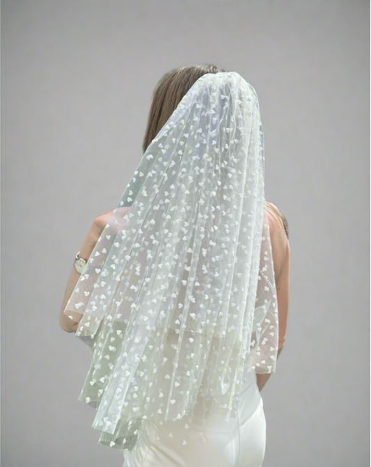 Mini Hearts Veil | Bridal Hen Party Veil