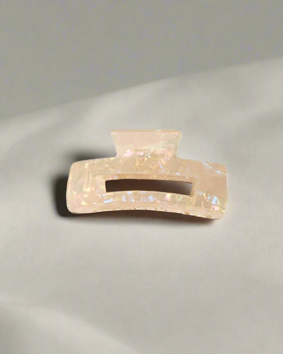 Large Pearl Square Hair Claw Clip